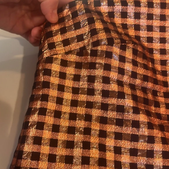 J.Crew metallic checkered top sz S - Picture 3 of 8